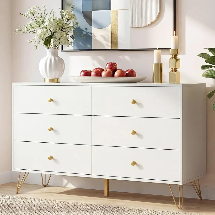 Storage & Organization - Slaapkamer: witte dressoirkast met zes lades