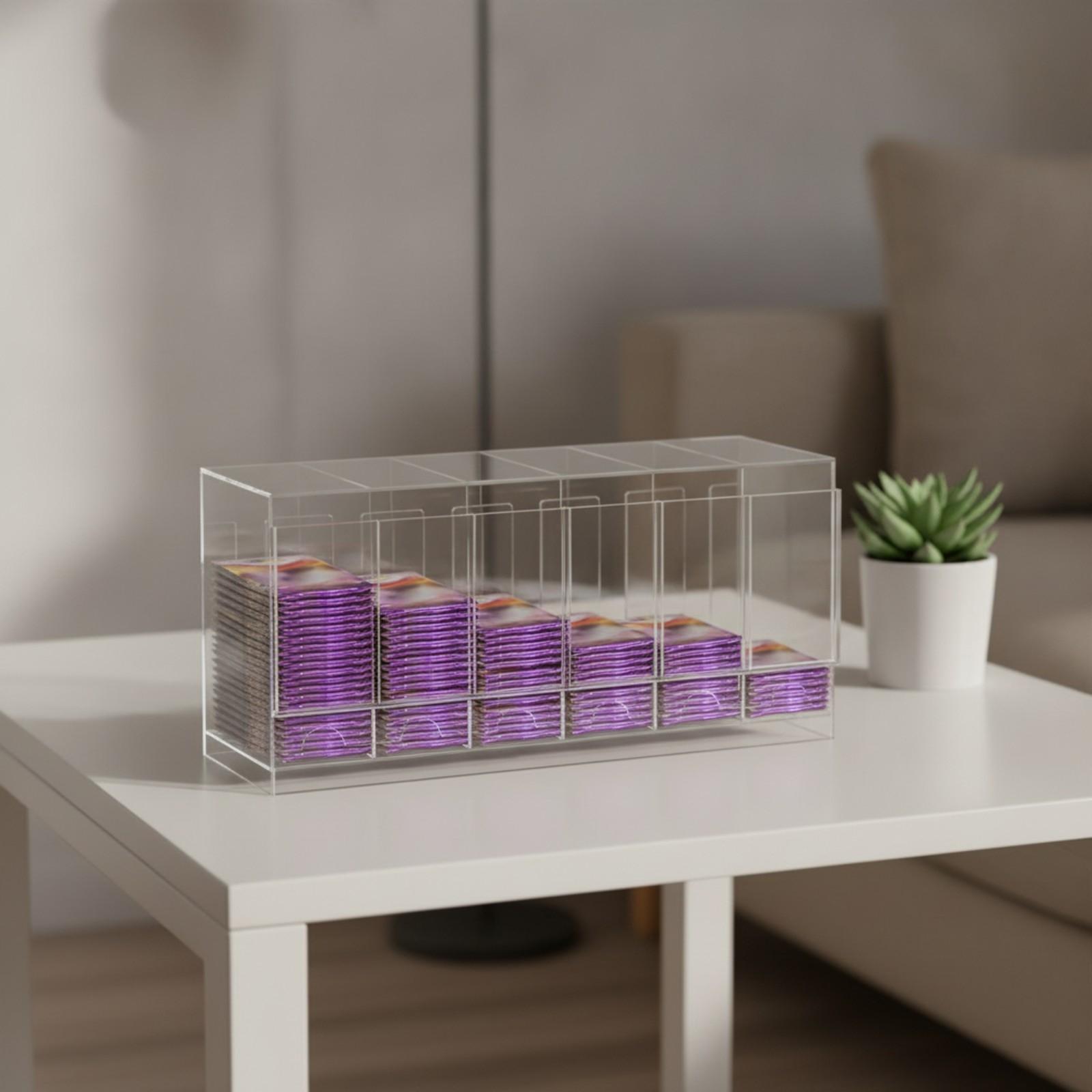 Storage & Organization - Gecompartmenteerde kaartdisplaydoos, open, zonder deksel, acryl