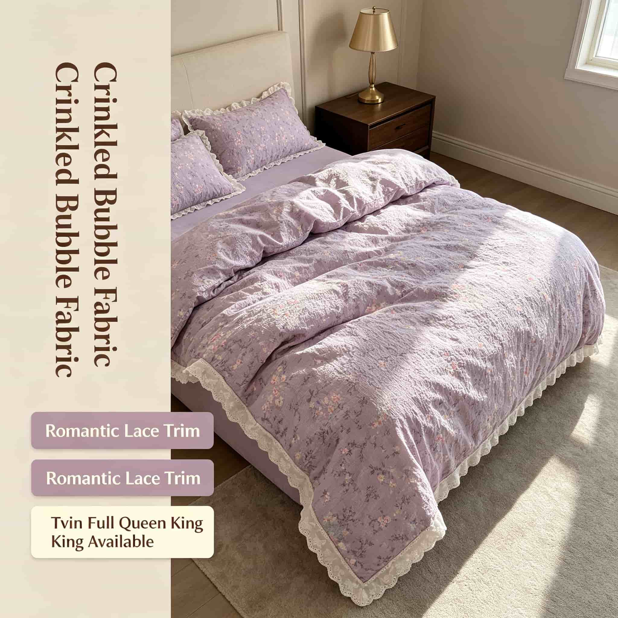 Beddengoedsets met ruches en b - Aesthetic Floral Duvet Cover recensie en prijs
